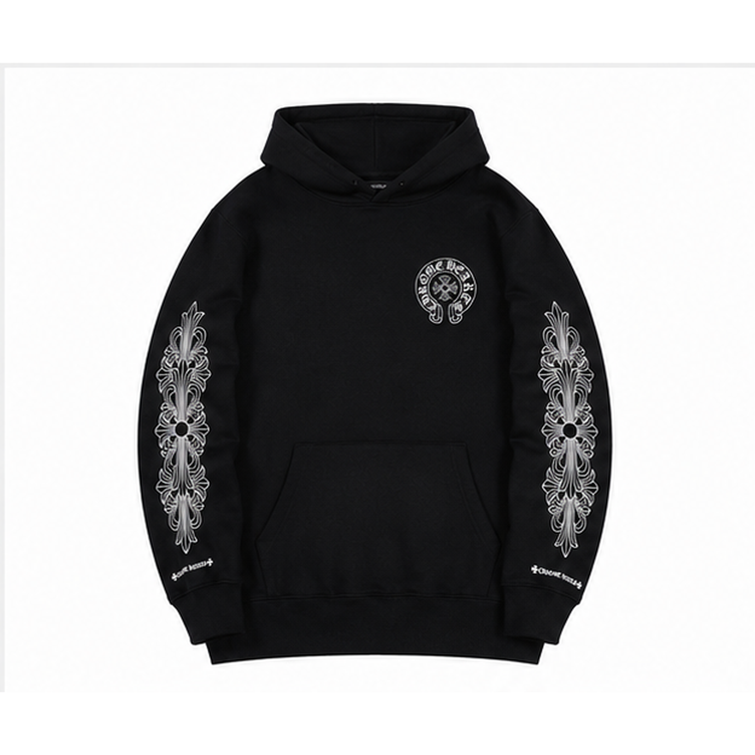 Chrome Hearts Travel Cross graphic hoodie Black Blue Cross with Modern Look