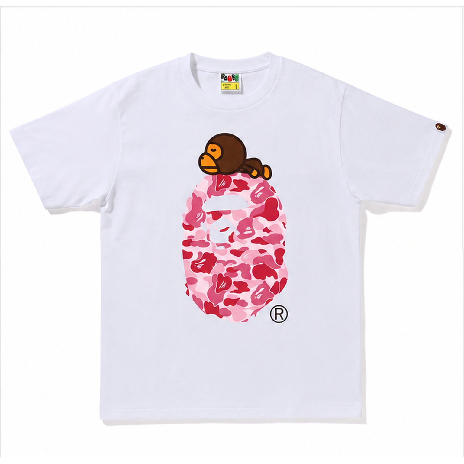 Bape Ape Camouflage Style White T-shirt