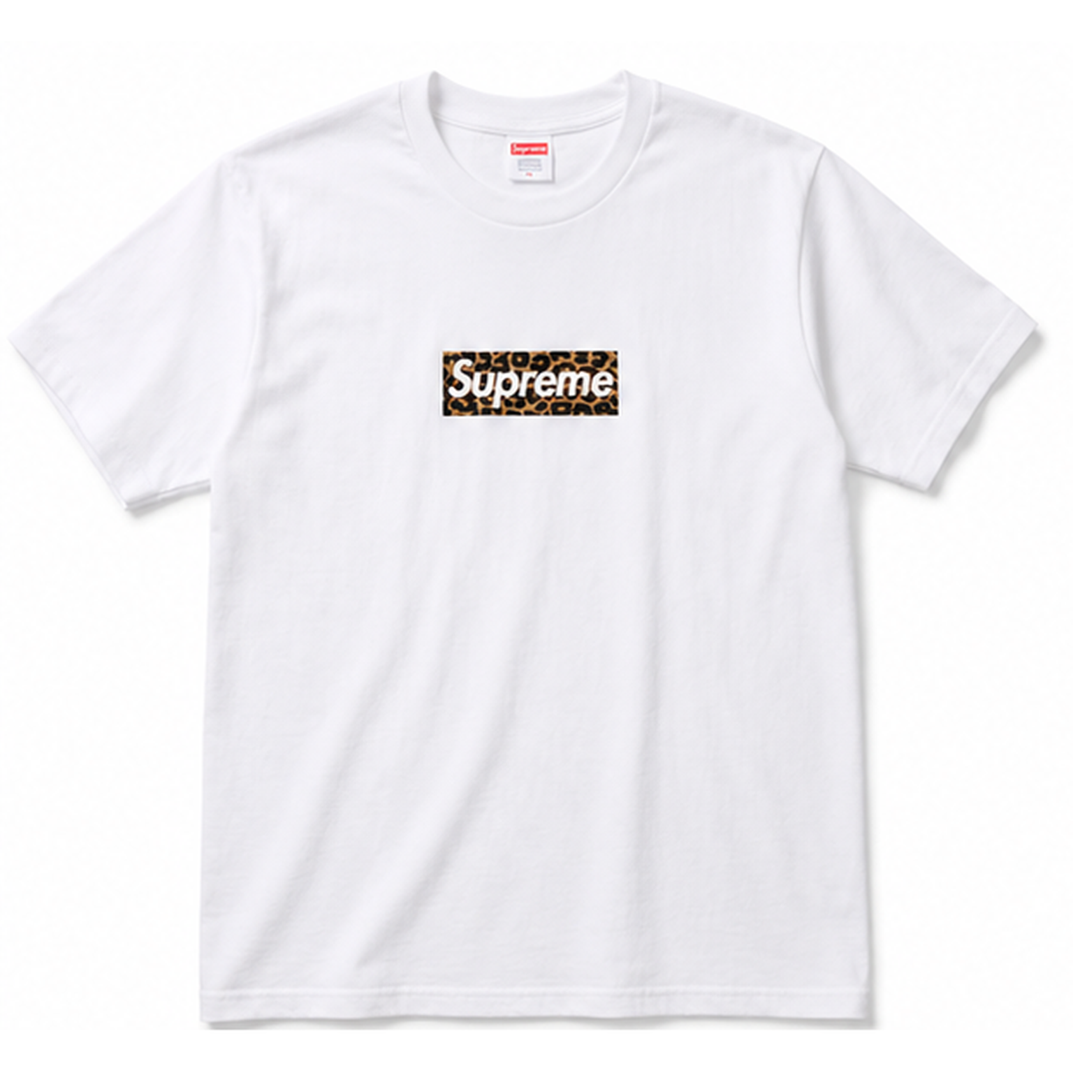 Supreme leopard - print style white T - shirt