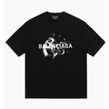 Balenciaga Distressed Print Cool Trendy Black T-Shirt
