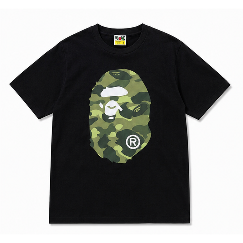 Bape camouflage style black T-shirt