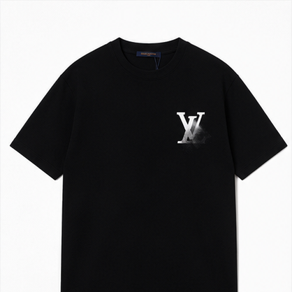 Louis Vuitton Printed Cool Style Black Short-sleeve T-shirt