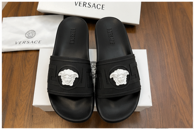 Versace Medusa Luxury Style Black Slides