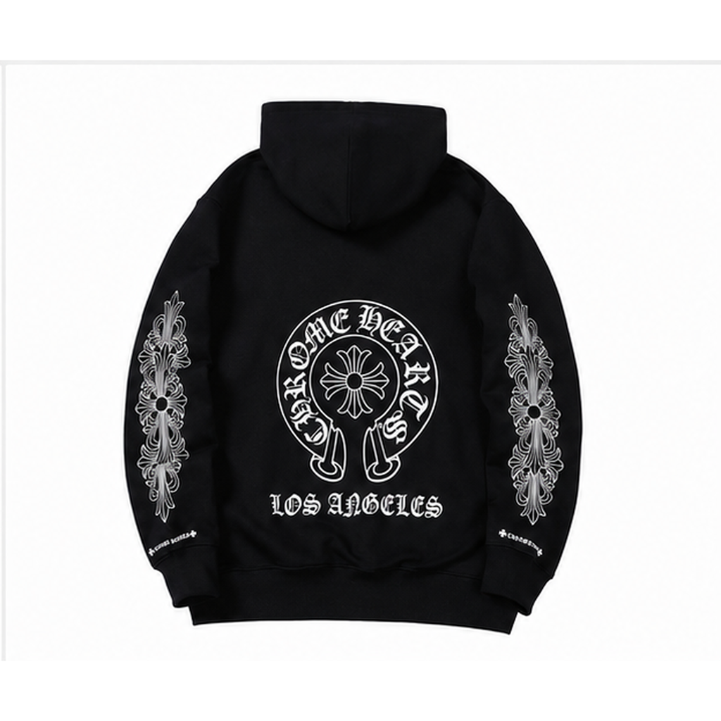 Chrome Hearts Travel Cross graphic hoodie Black Blue Cross with Modern Look