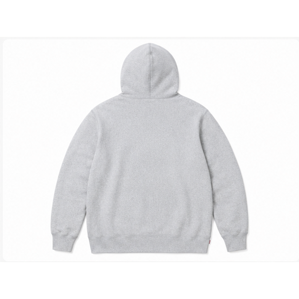 Supreme Streetwear Logo hoodie Gray Red Oversized with Logo Accent