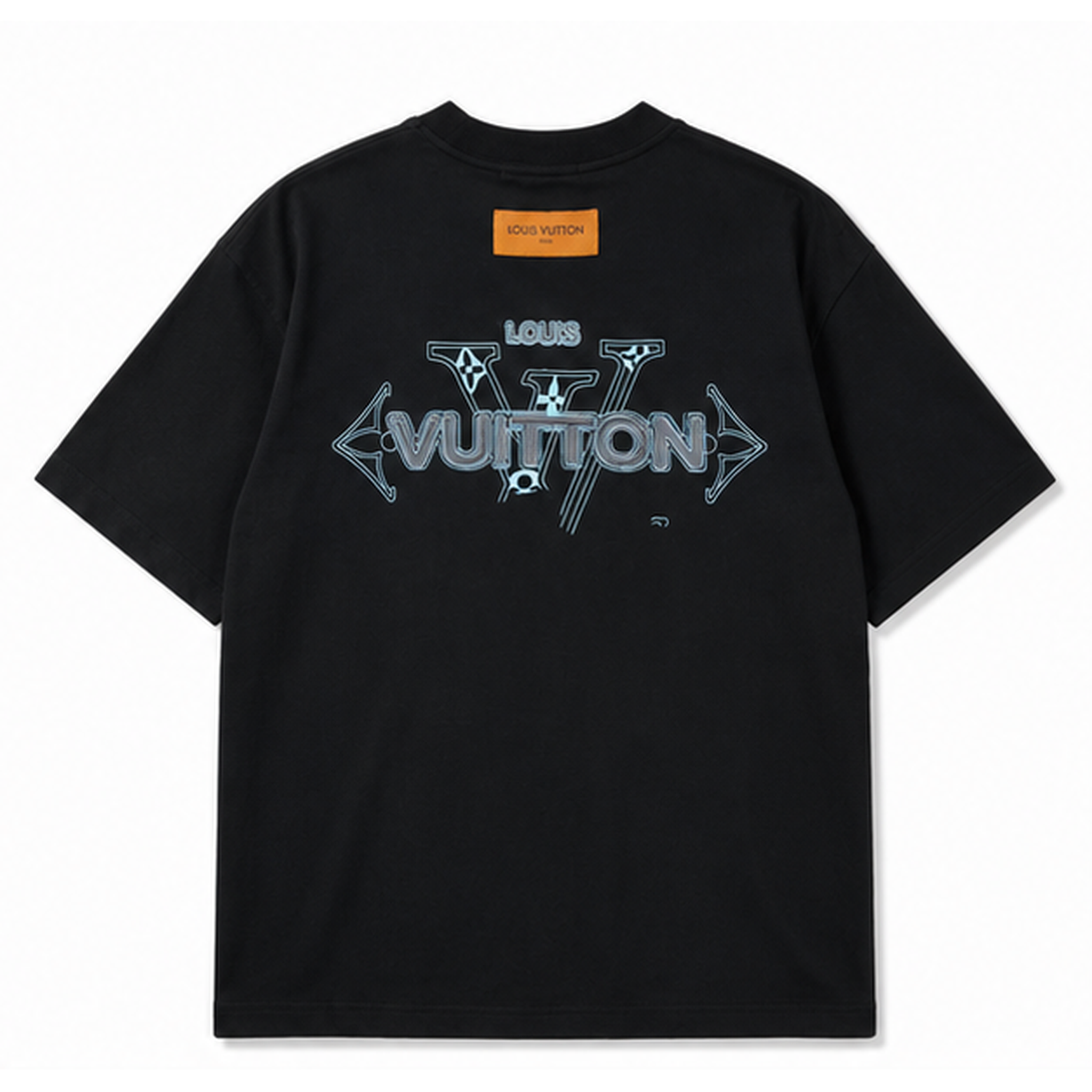 Louis Vuitton Letter Print Streetwear Style Black T-Shirt