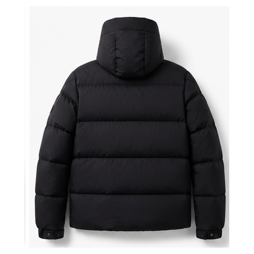 Moncler black minimalist style down jacket