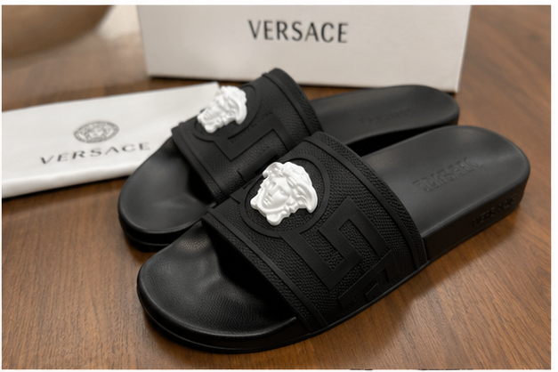 Versace Medusa Luxury Style Black Slides