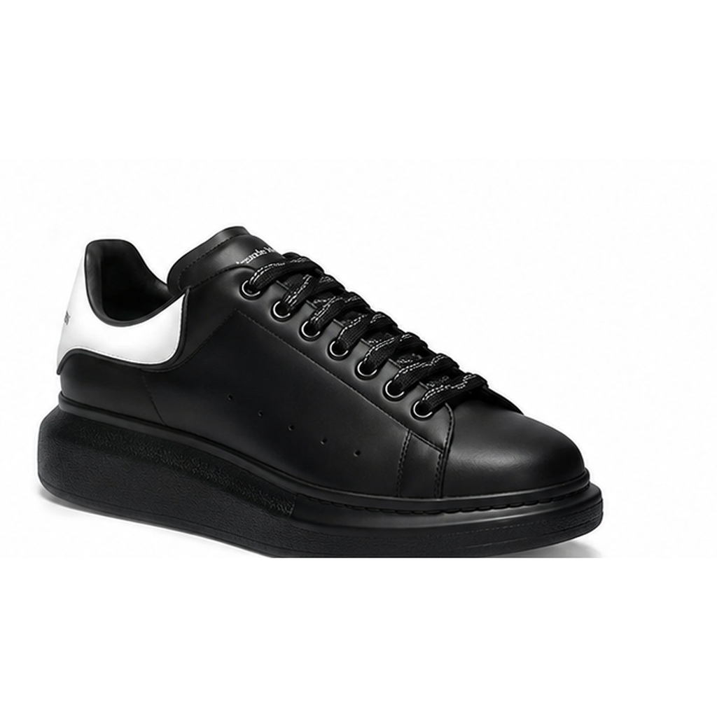 McQueen thick-soled black and white casual shoes