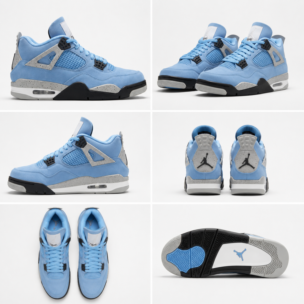 Trendy light blue shoes of Jordan 4