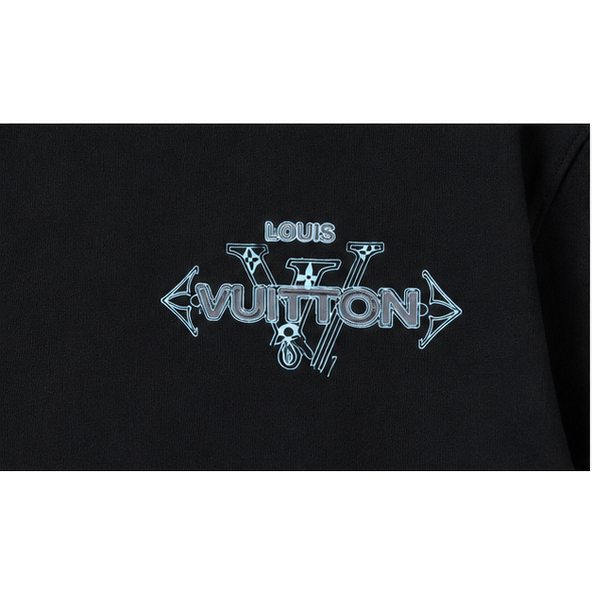 Louis Vuitton Letter Print Streetwear Style Black T-Shirt
