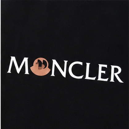 Moncler Letter Print Streetwear Style Black Short-sleeve T-shirt
