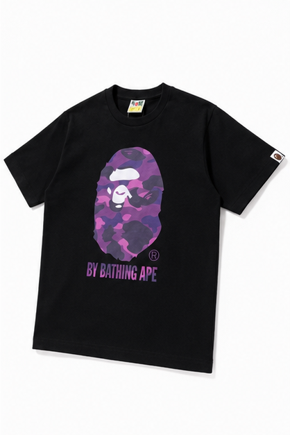 Bape camouflage-style black T-shirt