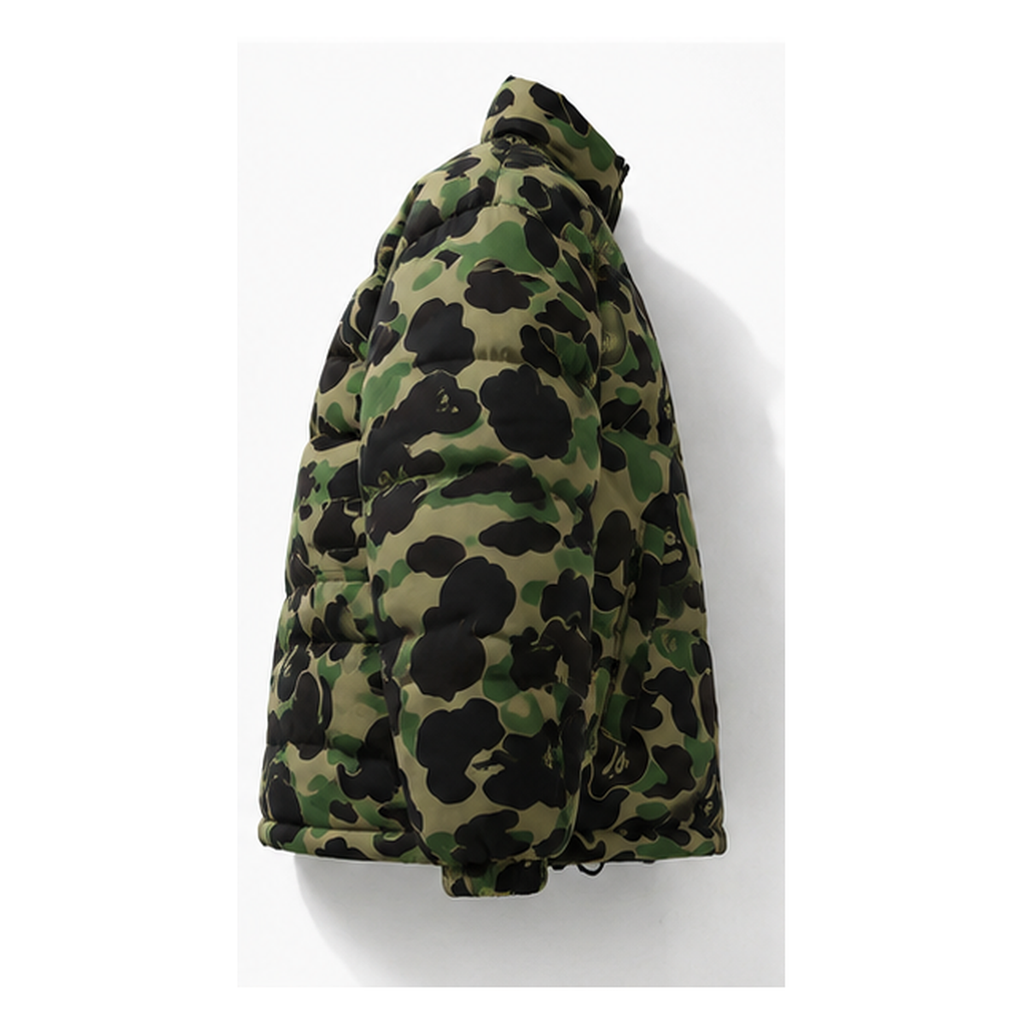 Bape camouflage-style down jacket