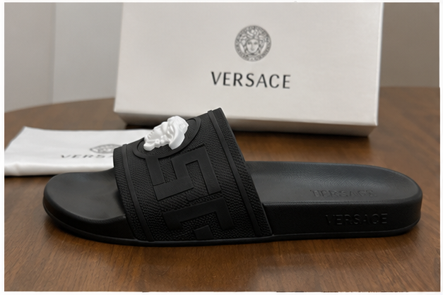 Versace Medusa Luxury Style Black Slides