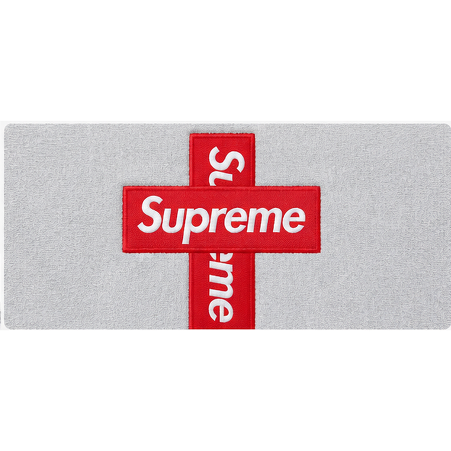 Supreme Streetwear Logo hoodie Gray Red Oversized with Logo Accent