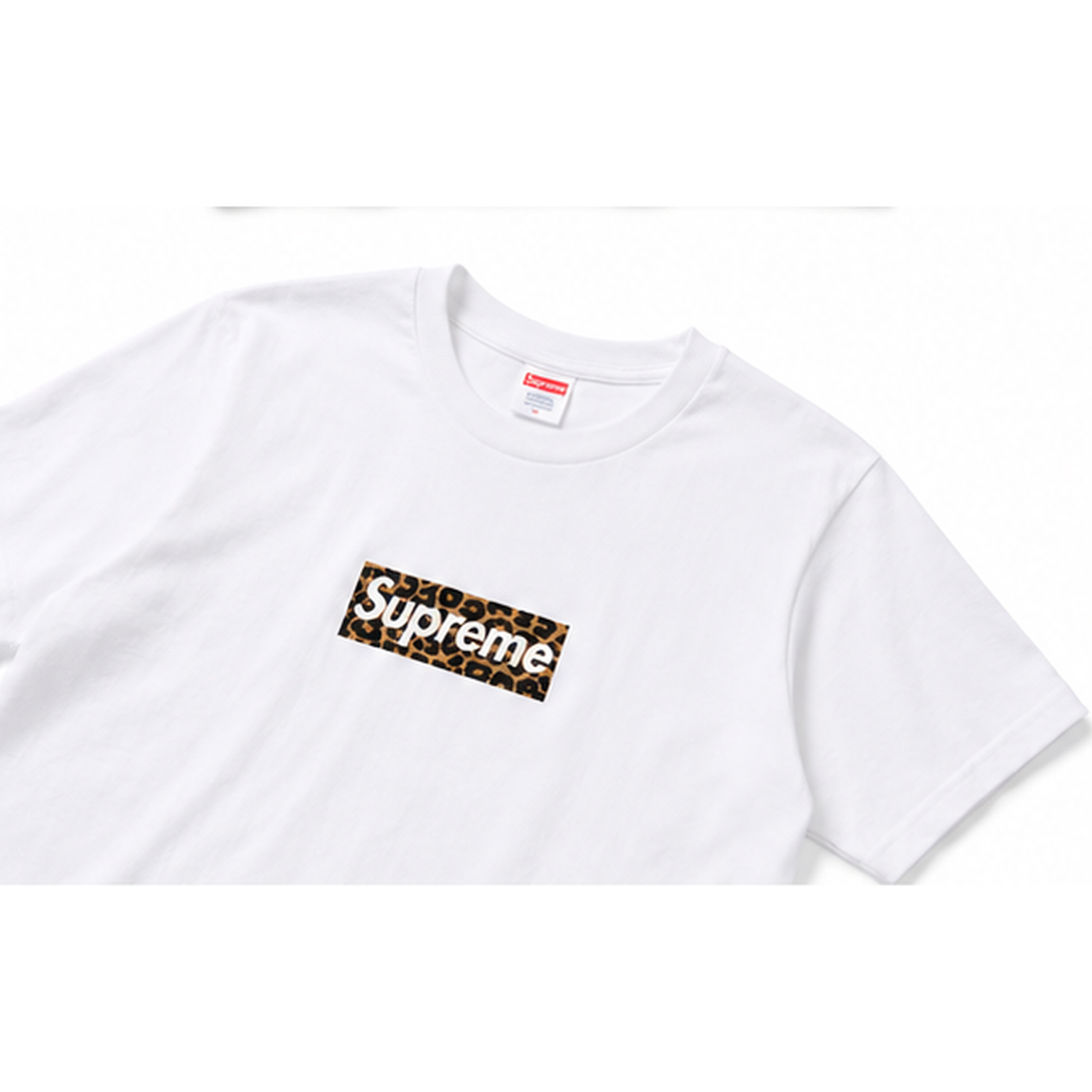 Supreme leopard - print style white T - shirt