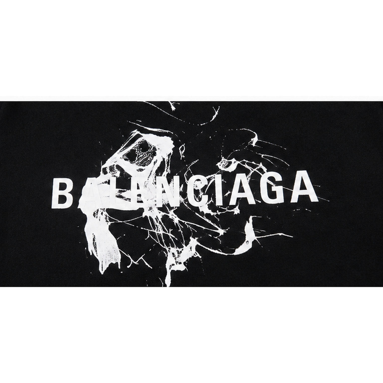 Balenciaga Distressed Print Cool Trendy Black T-Shirt