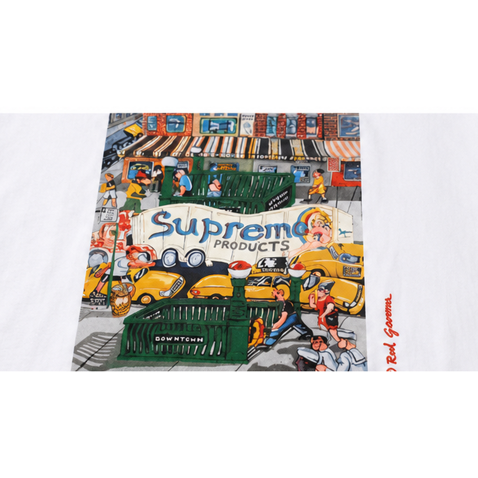 Supreme street style white T-shirt