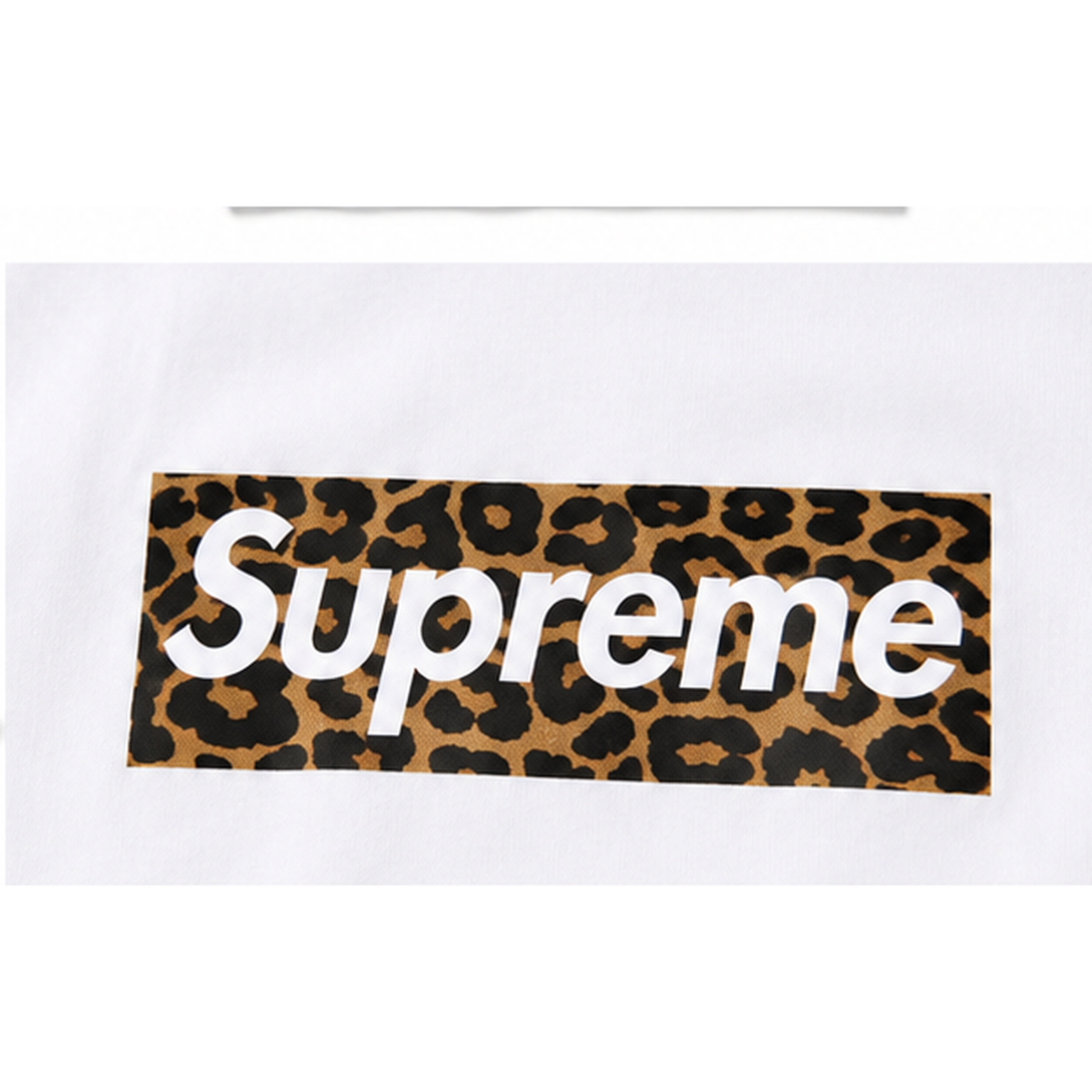 Supreme leopard - print style white T - shirt