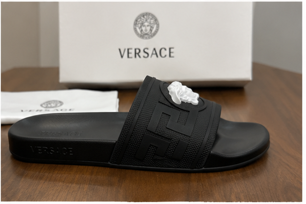 Versace Medusa Luxury Style Black Slides
