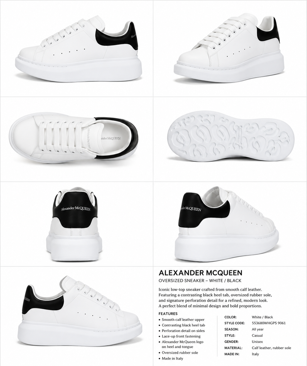 McQueen Black - Tail Casual White Sneakers