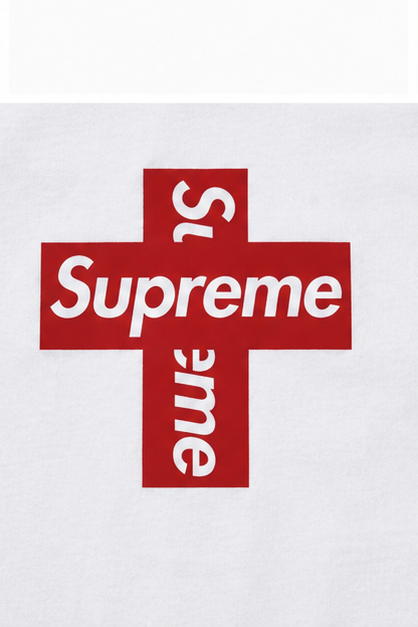 Supreme Cross Trend Brand White T-shirt