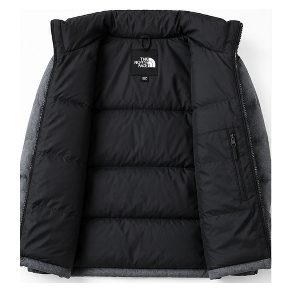 The North Face classic grey-black down jacket