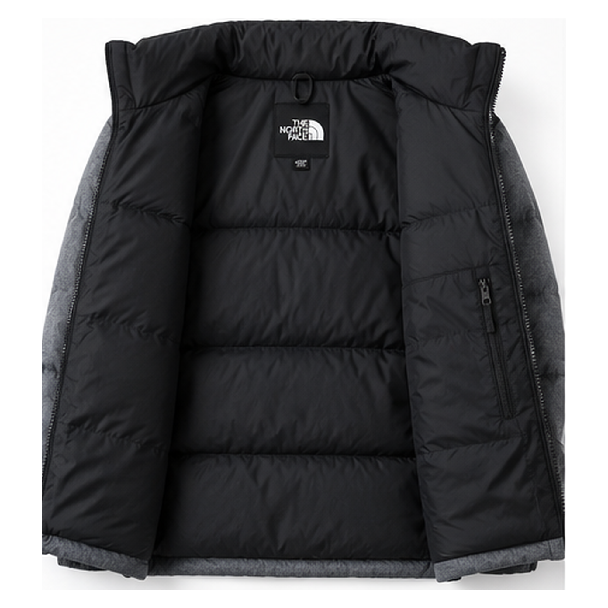 The North Face classic grey-black down jacket