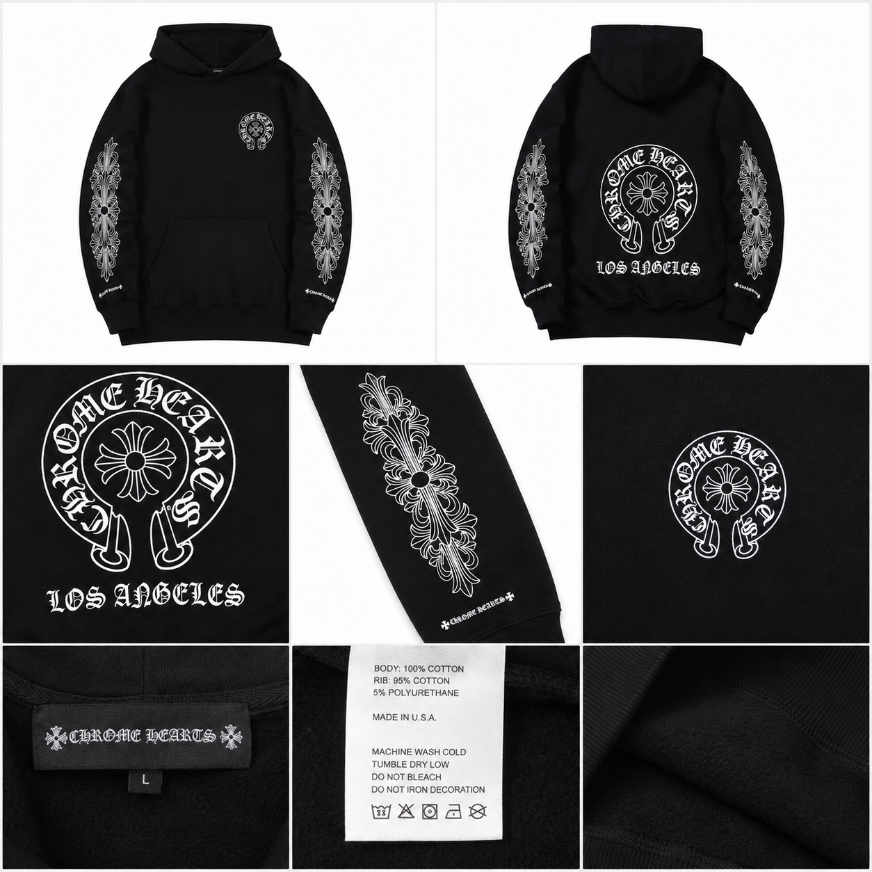 Chrome Hearts Travel Cross graphic hoodie Black Blue Cross with Modern Look