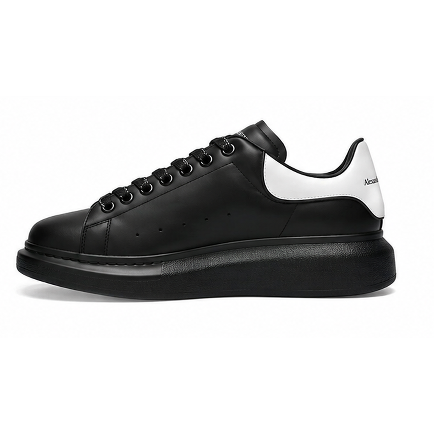 McQueen thick-soled black and white casual shoes
