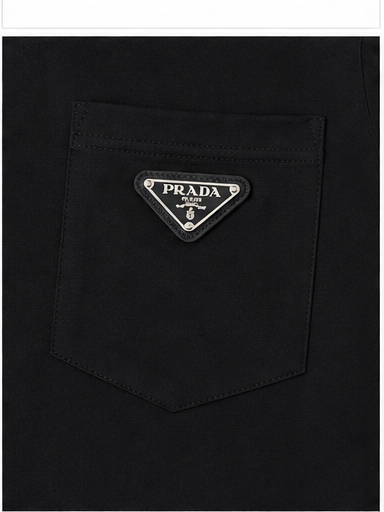 Prada Triangle Logo Minimalist Style Black Short-sleeve T-shirt