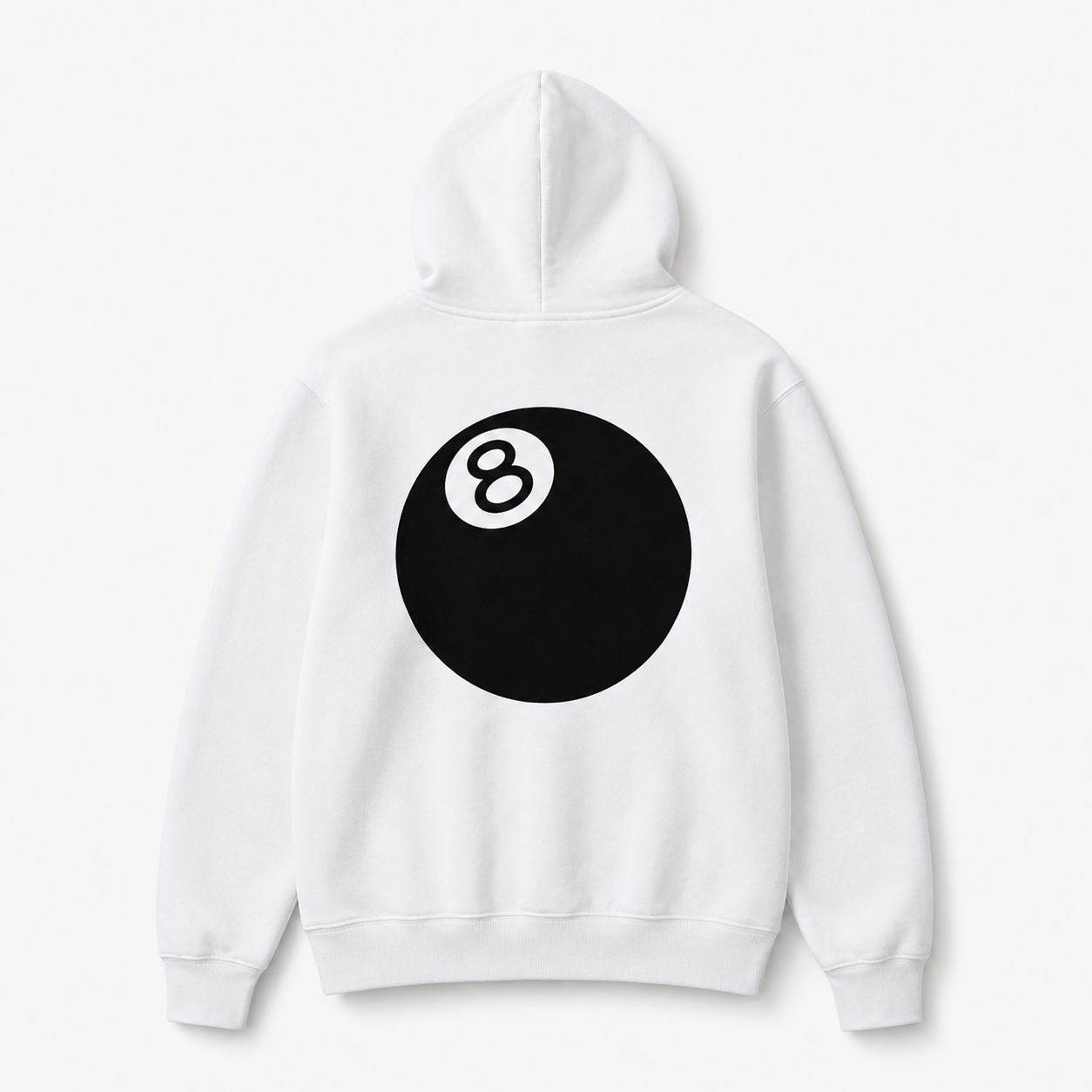 Stussy No.8 Ball Style White Hoodie