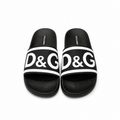 D&G Classic Large Logo Casual Style Black Slide Slippers