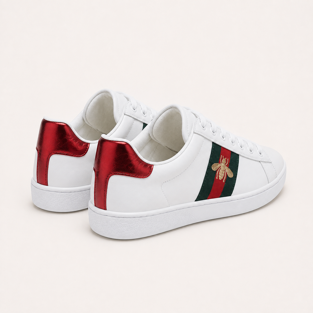Gucci Bee Series Retro Style White Shoes