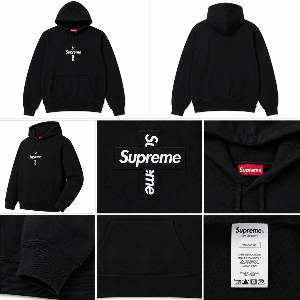 Supreme Lightweight Logo hoodie Gray Red Oversized for Trend Styling