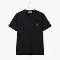 Prada Triangle Logo Minimalist Style Black Short-sleeve T-shirt