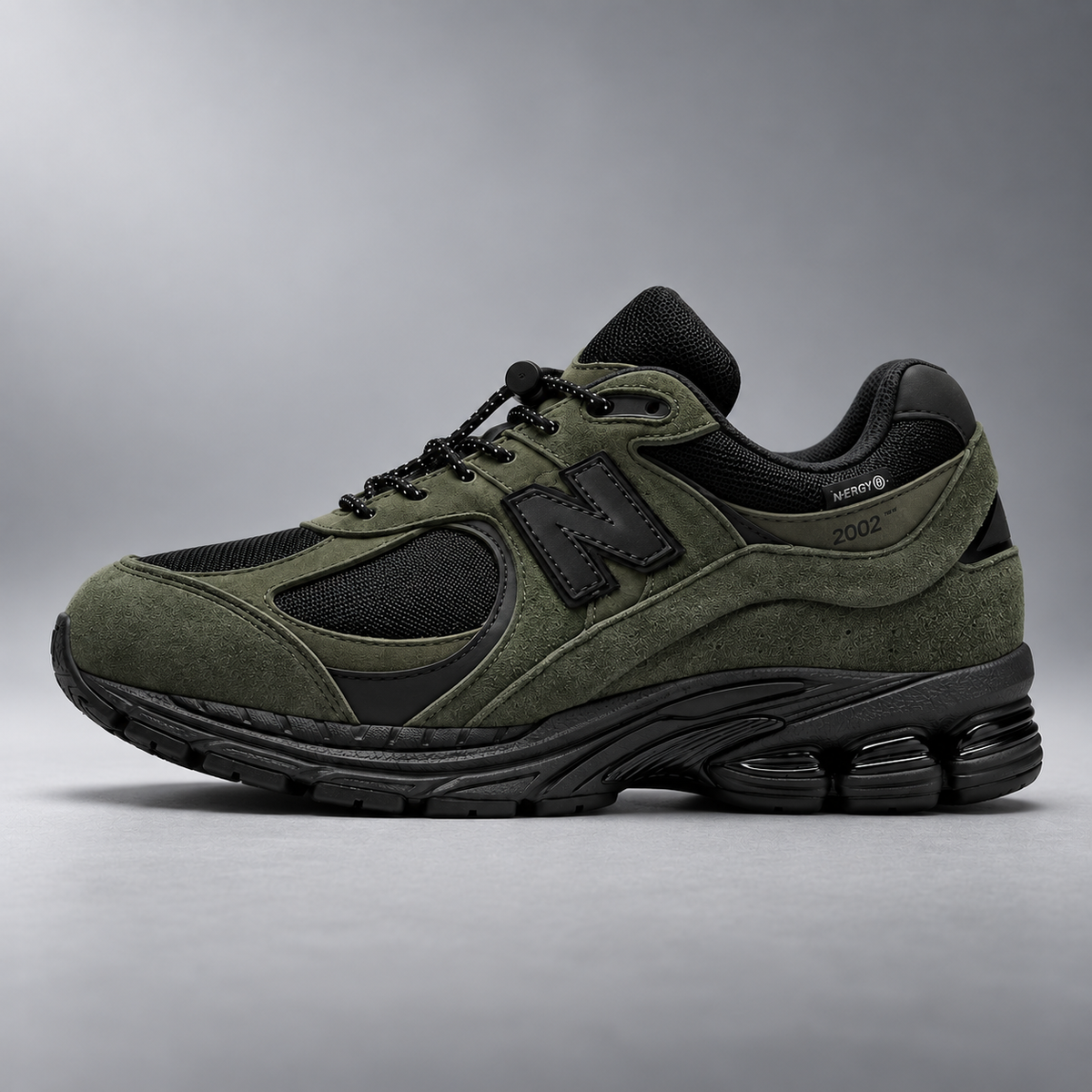 Retro-style olive green of New Balance 2002R