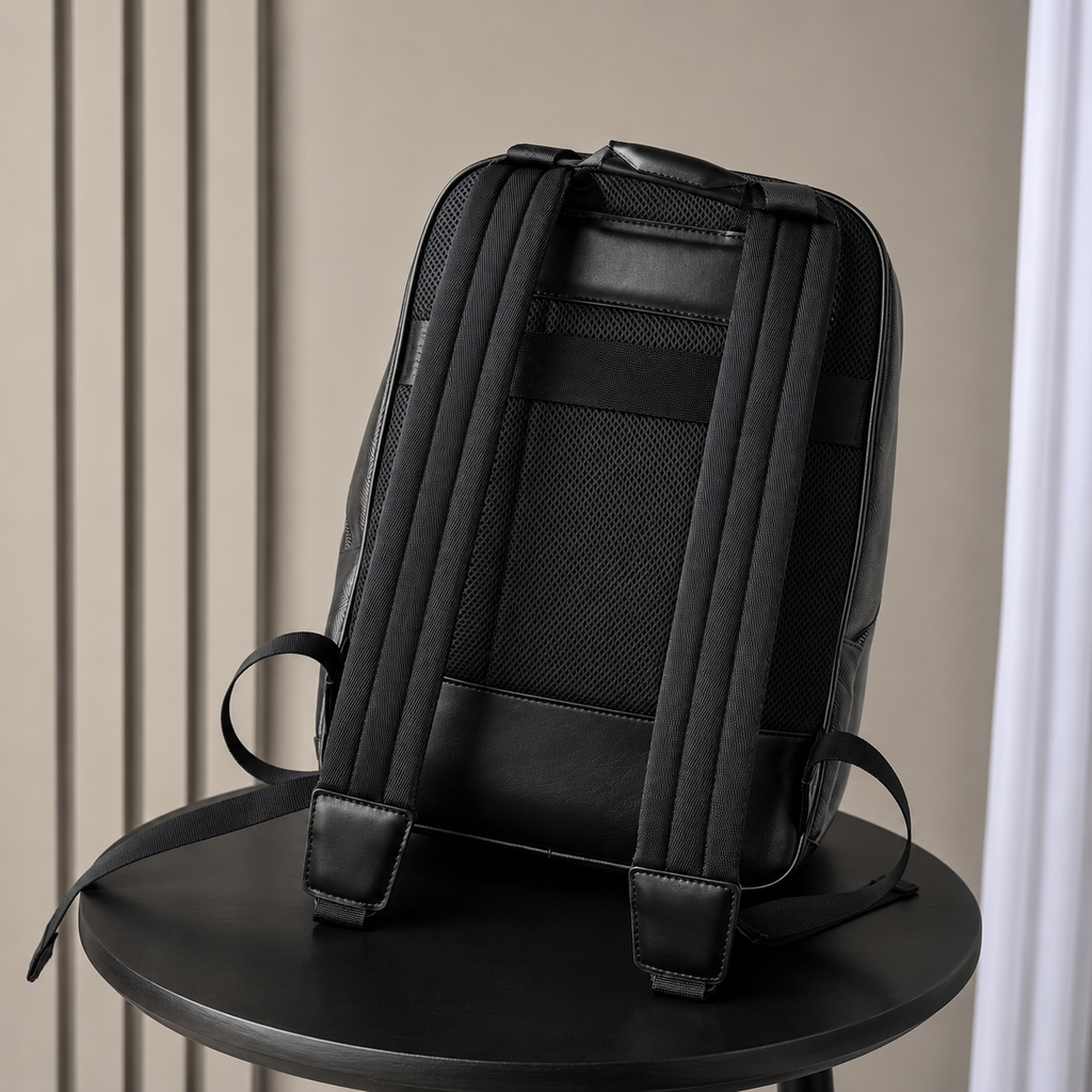 Montblanc Black Textured Backpack