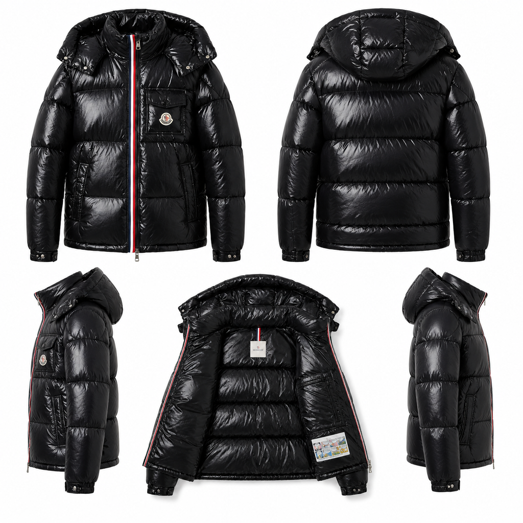 Moncler Shiny and Stylish Black Down Jacket