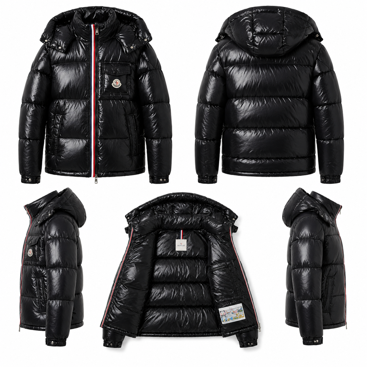 Moncler Shiny and Stylish Black Down Jacket