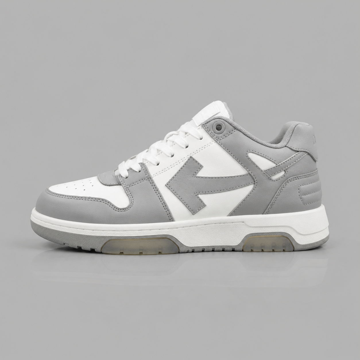 Off-White Grey and White Trendy Sneakers