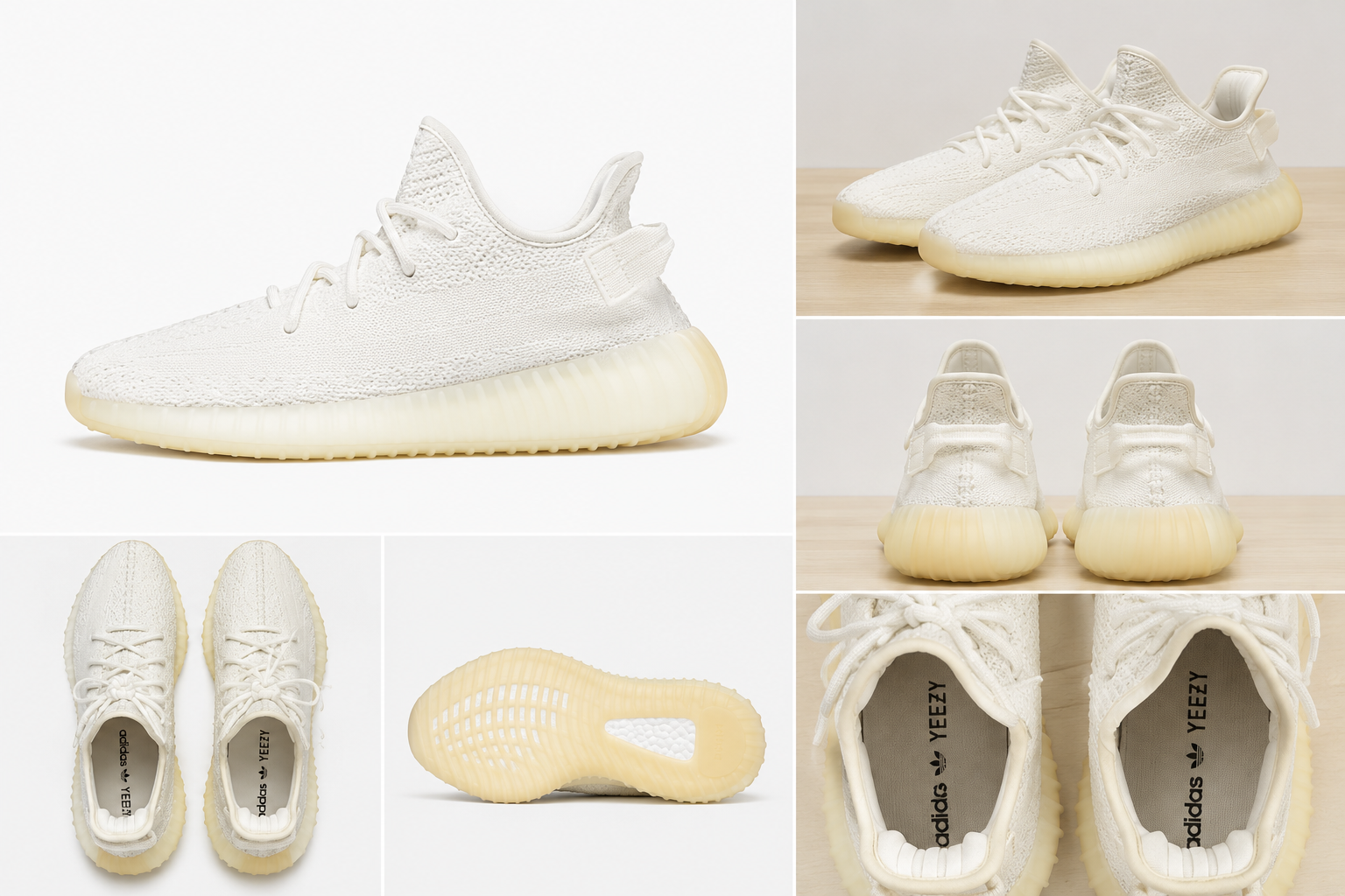 Yeezy 350 minimalist style white shoes