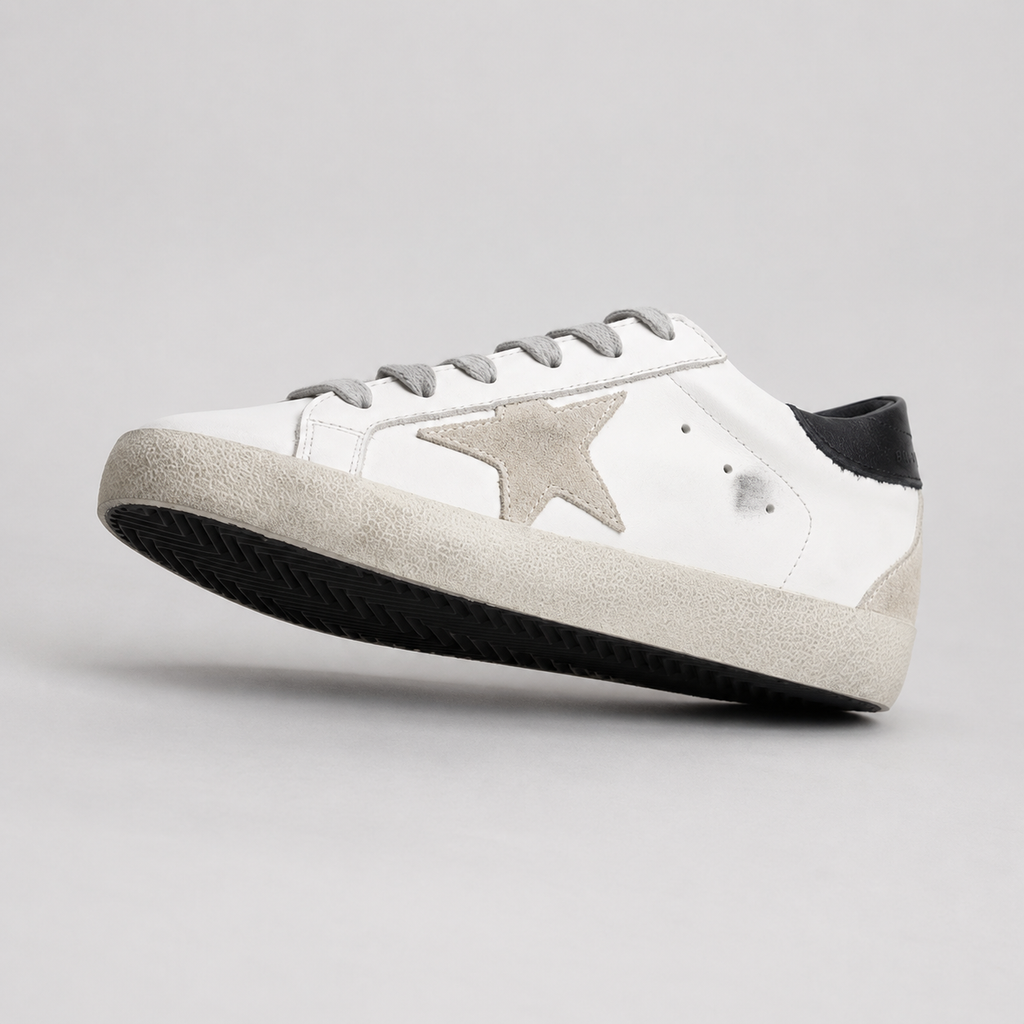 Golden Goose distressed white shoes
