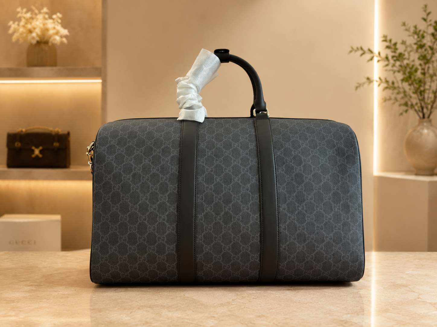 Gucci GG duffle bag Gray Rounded Travel Top