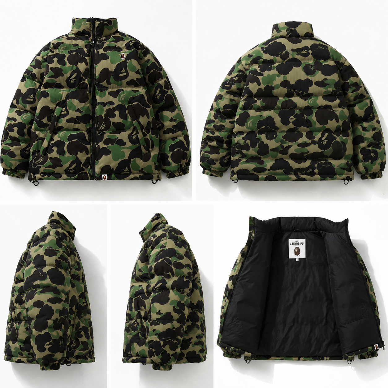 Bape camouflage-style down jacket