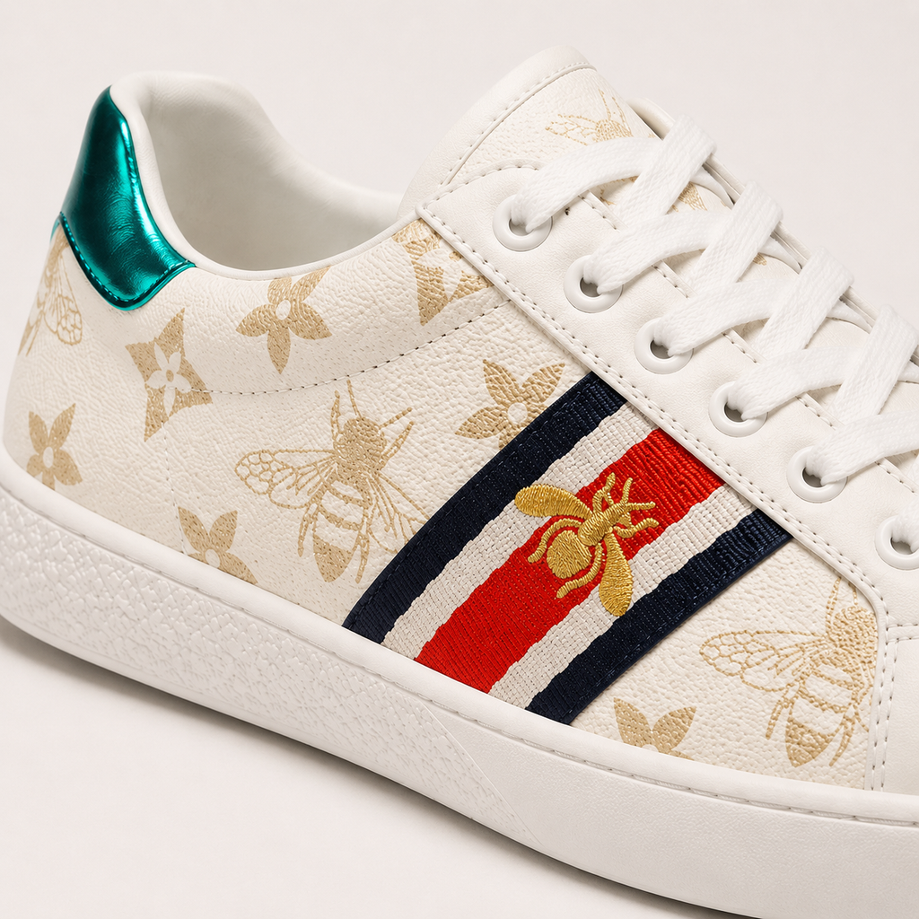 Gucci Bee Series Retro Style White Shoes