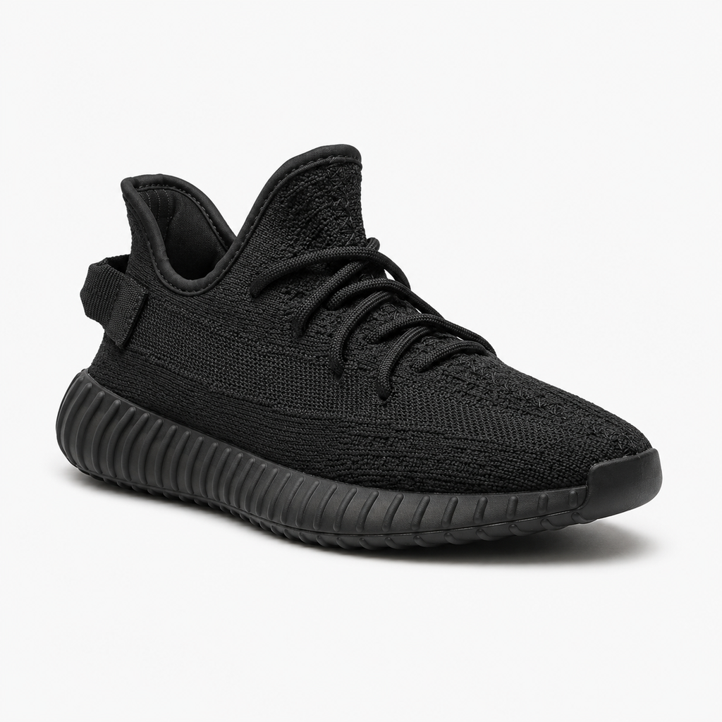 Yeezy simple black sports shoes