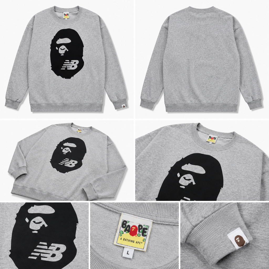 Bape Ape Head Grey Sweatshirt