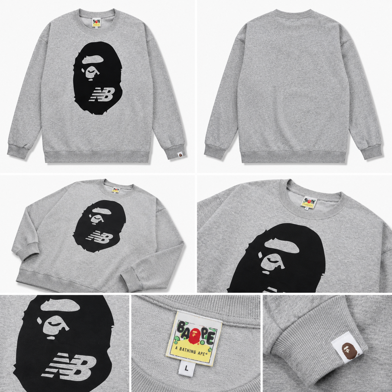 Bape Ape Head Grey Sweatshirt